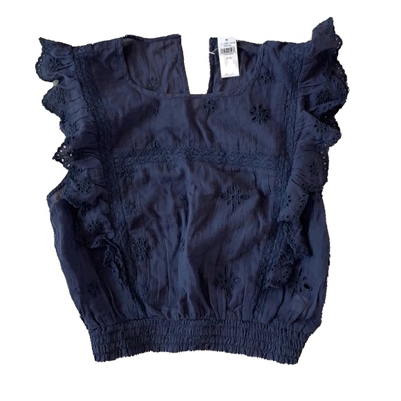 Aerie Eyelet Lace Crop Top Boho Cottagecore Summer Tank Quiet Luxury Preppy - Picture 1 of 5